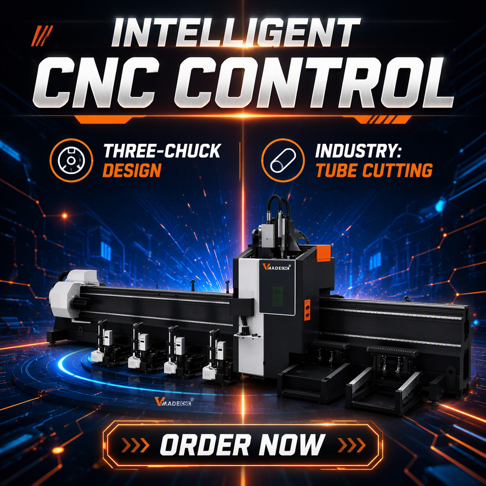 Three Chuck Fiber Laser Tube Cutting Machine 360mm Capacity Zero ...