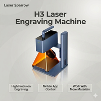 Laser Sparrow H3, gravure laser haute précision pour feuilles, bois, acrylique, plastique, haute qualité, contrôle par application, connexion Bluetooth