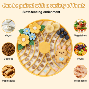 Bol de gamelle lente en silicone de qualité alimentaire, tapis à lécher antidérapant en spirale pour chiens et chats, facile à nettoyer, compatible lave-vaisselle - Product Image 2