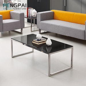 Nero temperato <span class=keywords><strong>tavolino</strong></span> di vetro con base cromata - Product Image 3