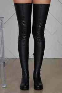 <span class=keywords><strong>Bottes</strong></span> <span class=keywords><strong>de</strong></span> <span class=keywords><strong>neige</strong></span> Offre Spéciale hiver mode femmes Stretch sur le genou cuissardes <span class=keywords><strong>bottes</strong></span> en cuir pour personnalisé Slim Fit Sexy Zip chaussures ouvertes - Product Image 5