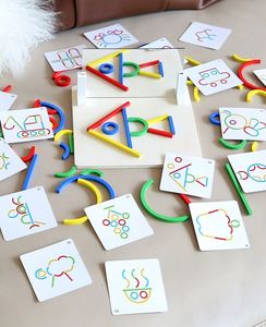 Education Brain Teaser with Challenges Cards Logic Thinking <b>Tabletop</b> Toy for Boys Girls <b>Mirror</b> Image Puzzle Blocks - Product Image 4