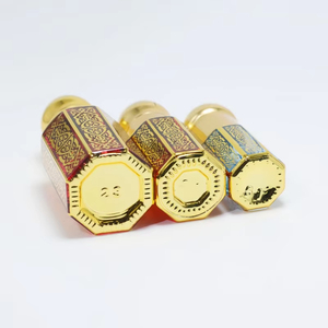 Essential Oil <b>Bottle</b> Empty High Grade <b>Perfume</b> Massage Smear <b>Sample</b> Glass Portable Electroplated Surface Custom Logo Flat Shape - Product Image 1