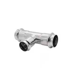 WZ Pipa Fitting Pasokan Air 304 Stainless Steel 316 Tekanan Dinding Tipis Diameter Sama Tee