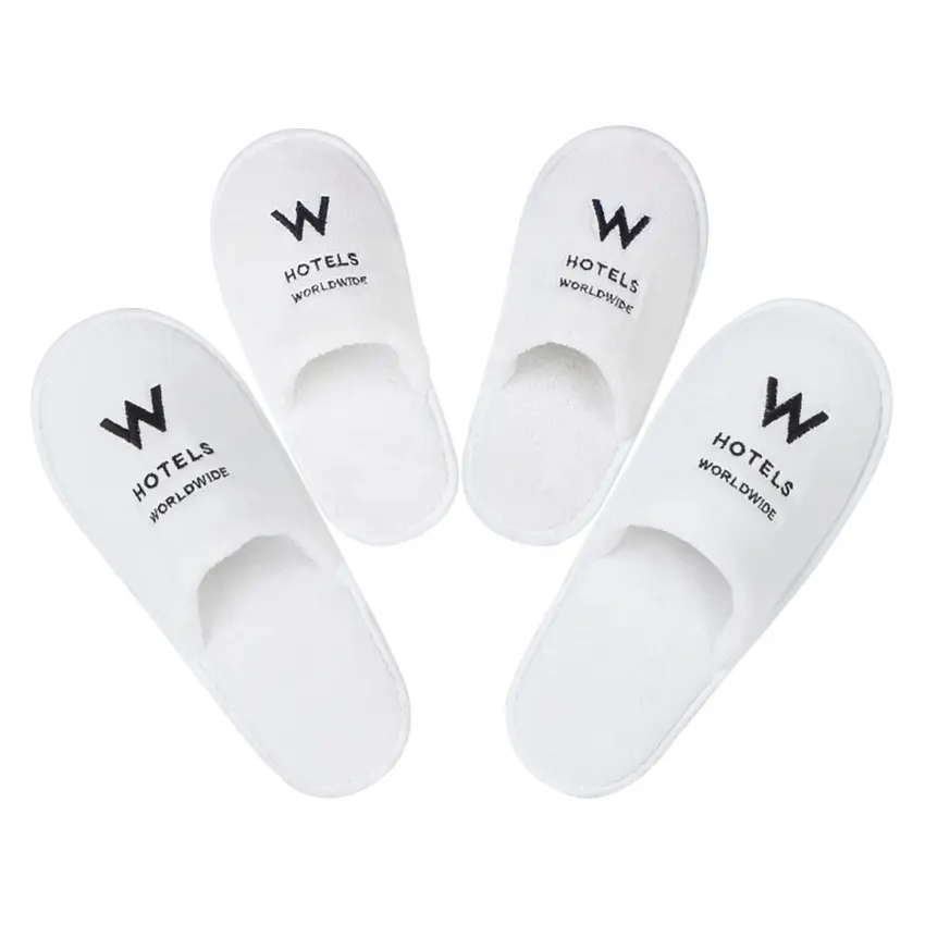 Custom Spa Guest Adult Kids White Bathroom Hotel Disposable Slippers