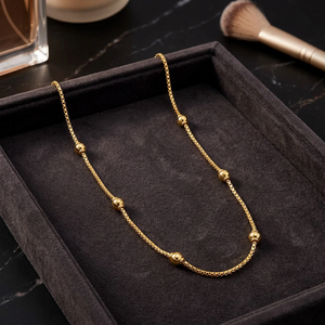 Cadena de Bolas Chapada en Oro de 14K, 18K, 24K al por Mayor, Cadena de Latón, Cadena Estilo Bola, Cadena de Moda, Diseño de Cadena de Bolas - Product Image 3