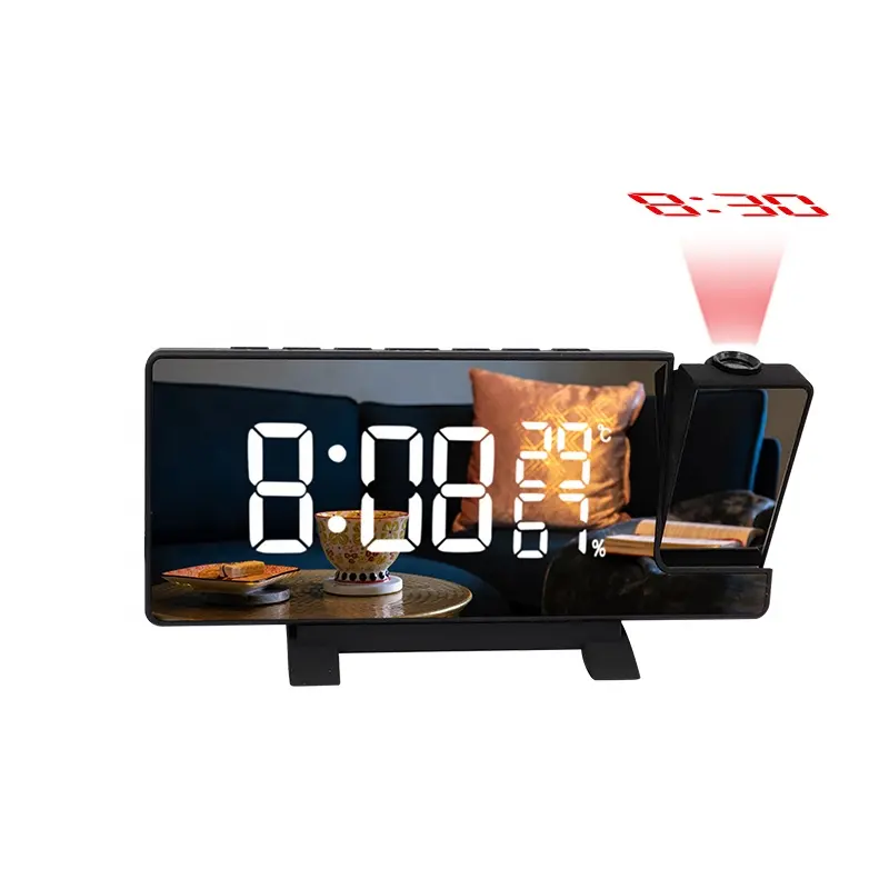 Reloj de proyección LED digital Snooze Alarm Radio Clock Reloj de tiempo digital para decoración del hogar