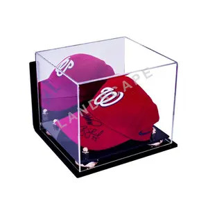Custom Made Clear Acrylic Baseball Hat Display Case / Counter Baseball Hat Display Box Baseball Cap / Plexiglass Screen Printing