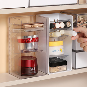 三層式高級感スタンドミラーキャビネット収納ボックス アクリル収納ラック 浴室トイレ口紅化粧台用 - Product Image 2