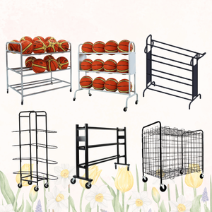 Carro de bolas de metal multifuncional Estante de almacenamiento plegable funcional con logotipo impreso Instalación de tipo de pie de diseño OEM ODM - Product Image 5