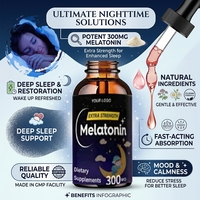 Ausreson Gouttes de Mélatonine pour la Santé Immunitaire, Fabricant de Suppléments pour un Sommeil Profond, Soutien Cérébral, Gouttes Liquides de Mélatonine 10mg pour le Sommeil