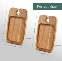 Mini assiette en bois naturel, écologique, polie avec des textures fines, style américain, rectangulaire, 100 pièces MOQ