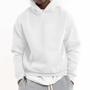 Yüksek kalite 500 GSM pamuk kalın boş düz ağır boy Hoodies hiçbir dize Unisex özel Logo artı boyutu erkek Hoodies - Product Image 4