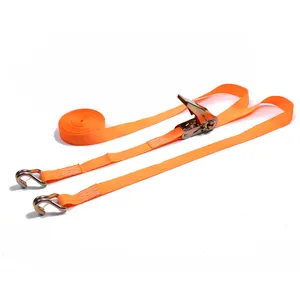 Popular Sell 1" Orange Ratchet Tie Down Straps With Double J Hook Packing Straps