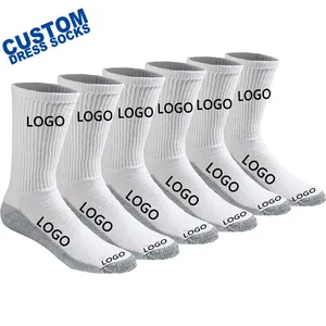 Professional High Quality OEM Compression Ribbon Color Match Combed Cotton Crew Sport Sock For Men