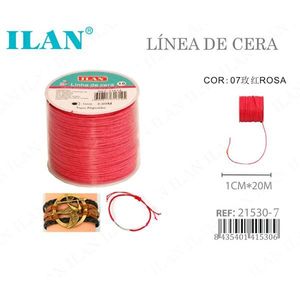 Cordoncino cerato ILAN 1 mm x 20 m colore rosso per la creazione di gioielli - Product Image 1