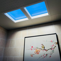 Plafonnier bleu marine lumière du soleil décoration salle de bain lucarne Faux soleil dynamique naturel bleu ciel Led panneau de simulateur de fenêtre