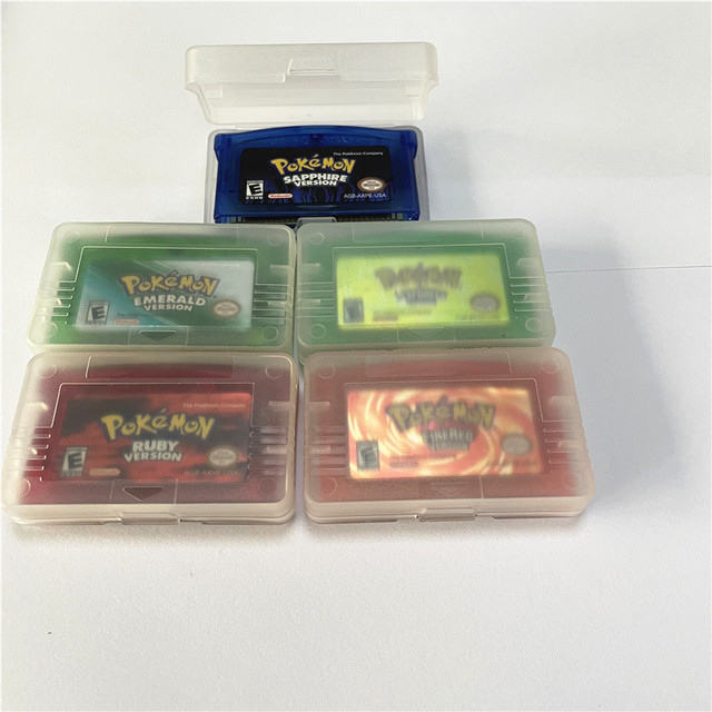 Double IC Version Poke Games Emerald Leafgreen Ruby Sapphire Firered for gba Gameboy Advance