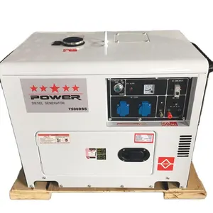 Gerador diesel silencioso portátil, 5kw com motor diesel 186f