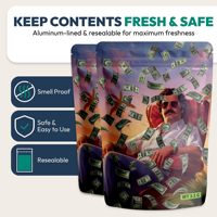 Feuille d'aluminium zip-lock personnalisée PE Stand up Pouch Gummies Cookie Emballage alimentaire 3.5g Mylar Doypack Sac anti-odeur