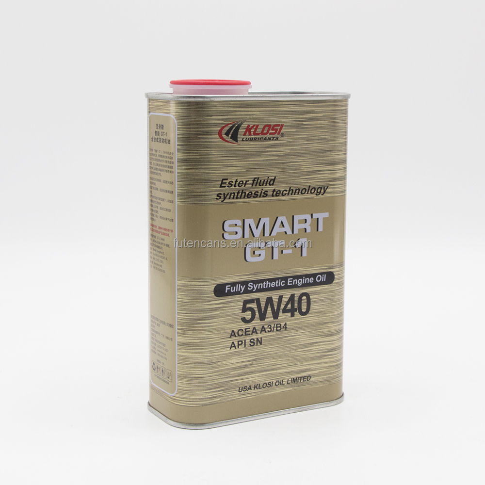 Customized 4L printed tin can square tin motor oil container for engine oil packaging