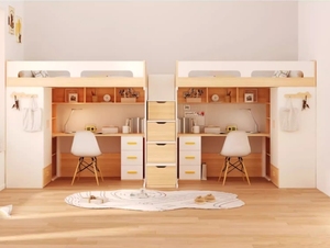 Giường tầng kết hợp tiết kiệm không gian dành cho bé gái bé trai, bàn học nâng cao, bàn học trẻ em - Product Image 2