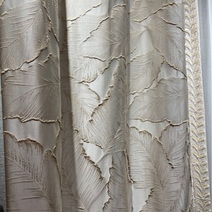 Tenda Jacquard con Filo d'<span class=keywords><strong>Oro</strong></span> in Rilievo ad Alta Precisione, Design 3D con Foglie <span class=keywords><strong>Beige</strong></span> per Arredamento Casa - Product Image 3