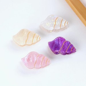 Pinzas para el Cabello de Metal y PVC con Diseño de Concha, Temática Marina Kawaii, Accesorios para el Cabello de Moda, 6.4cm, Producto TY - Product Image 2