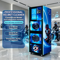 Machine de nettoyage de casques entièrement métallique avec paiement par pièces et code QR, désinfection, stérilisation, nettoyage à sec, entièrement automatique