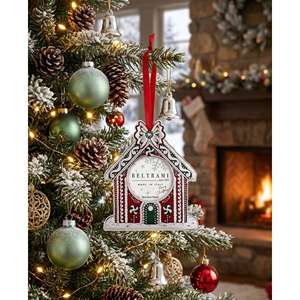 Cadre photo suspendu Beltrami 2x2 plaqué argent, ornement de Noël, design maison, rouge, vert, blanc - Product Image 2