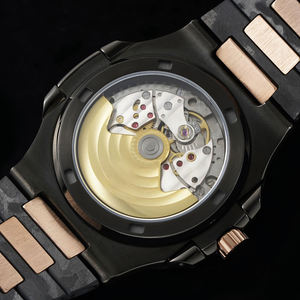 Reloj de Pulsera de Lujo 2026, Nuevo, Premium, con Detalles en Oro Rosa, Caja Octogonal de Fibra de Carbono, Esfera con Rayas Oscuras, Fecha Automática, Resistente al Agua - Product Image 6