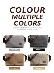 Sac bandoulière messager rétro vintage en toile légère de luxe pour homme, grand format, décontracté, durable, avec motif lettres, idéal pour l'été - Product Image 6