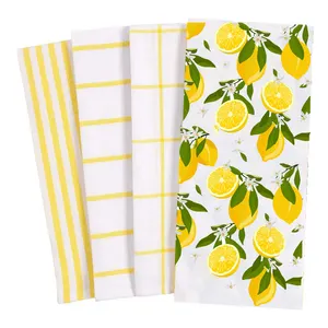 Wholesale High Quality 100%cotton Custom Printed Kitchen Tea Towel 100% Cotton Kitchen Towels Custom Pattern Dishcloth