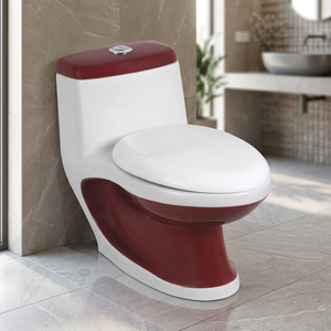 Inodoro Sanitario Moderno y Duradero de Una Pieza con Sifón en S y Sifón en P, de Porcelana, con Doble Descarga, Montado en el Suelo, para Uso Exterior - Product Image 3