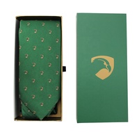 Cravates personnalisées en gros pour hommes, 100 % soie jacquard tissée, logo doré personnalisé, cravate verte pour lycée, fabriquées en Chine