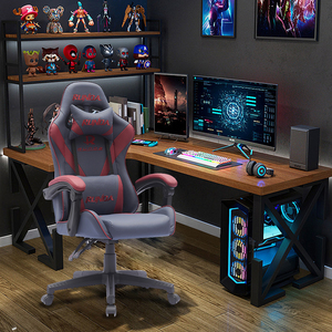 最新 連動式アームレスト ブルー/レッド ゲーム レーシング エルゴノミクス ゲーミング コンピューターチェア ゲーマー向けチェア - Product Image 5