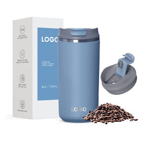 Mug en acier inoxydable de luxe Atlas avec logo personnalisé - Cadeau d'entreprise, tasse de bureau écologique avec couvercle - Product Image 2