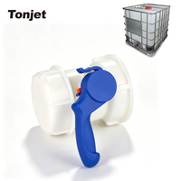 Válvula de Mariposa DN80 con Manivela de Rotación Manual para Residuos Industriales, Adaptador Hembra para Tanque IBC, Conexión de Rosca Gruesa S100x8