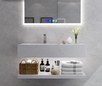 Meuble mural de salle de bain moderne de haute qualité avec évier et poignée, résistant aux rayures, pour intérieur, directement de l'usine