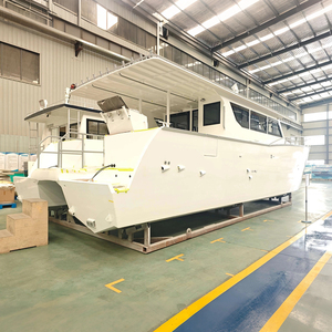Catamaran en alliage d'aluminium 13,5 m Catamaran de sport et de divertissement en alliage d'aluminium soudé avec moteur hors-bord pour la pêche - Product Image 6