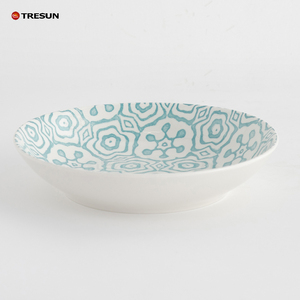 Lot de 6 bols à pâtes en céramique et en porcelaine bleu floral à bas prix allant au <span class=keywords><strong>lave</strong></span>-<span class=keywords><strong>vaisselle</strong></span> et au micro-ondes pour la cuisine - Product Image 3