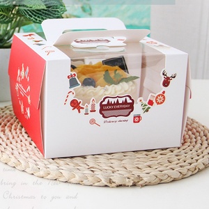 Wholesale Milu Pattern <b>Christmas</b> Decorative Cake <b>Box</b> Handle Featuring Embossing Matt Glossy Lamination UV Coating Print Handling - Product Image 5
