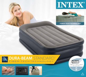 Colchón Inflable INTEX 64132 para Acampar al Aire Libre, con Tecnología Fiber-Tech, Plegable, Doble, con Reposacabezas, para Sala de Estar - Product Image 6
