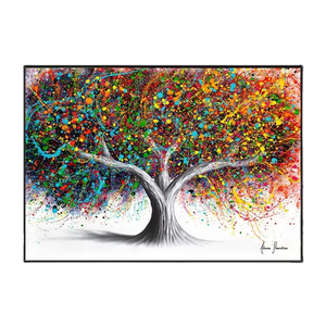Pintura Moderna Colorida de Paisaje, Árbol Abstracto, Arte de Pared, Decoración del Hogar, Sala de Estar, Impresión Digital en Papel de Acuarela - Product Image 2