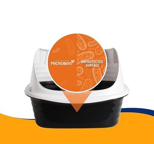 Bac à litière <span class=keywords><strong>pour</strong></span> chat fermé de 20 litres avec rabat de <span class=keywords><strong>porte</strong></span> avant en PP et bac à litière couvert facile à nettoyer avec poignée - Product Image 5