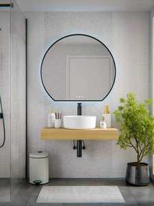 Touch Switch <b>Wall</b> Hanging Modern Salon Apartment Online Technical Support <b>LED</b> 2 Years Warranty Organic Round <b>Mirror</b> - Product Image 2