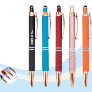Nouveau style, stylet à bille 2 en 1, stylo à bille à écran tactile doux, avec logo personnalisé, stylo avec logo - Product Image 1