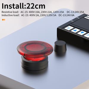 Botón Pulsador LED con Cabeza de Champiñón LANBOO LB-22SA2M4 de 22 mm y 25 A, IP65 Resistente al Agua, Aluminio Oxidado, Bloqueo 1NC, Anticolisión IK08 - Product Image 4