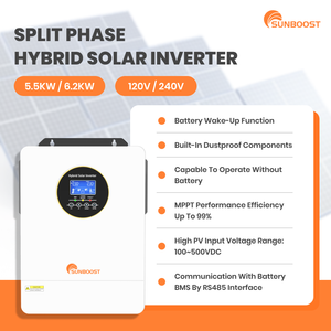 Sunboost 3Kw 5Kw 6Kw 6.2Kw 5.5Kw Hybrid Low Frequency Off-Grid Split Phase String <strong>Inverex</strong> 120V 240V Solar <strong>Inverter</strong> Hybrid - Product Image 2