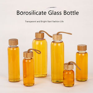 Botellas de Agua de Vidrio de Borosilicato <span class=keywords><strong>con</strong></span> Tapa y Logotipo Personalizado, Vasos de Vidrio, Productos de Bambú, Botella de Agua de Vidrio Hermética - Product Image 3